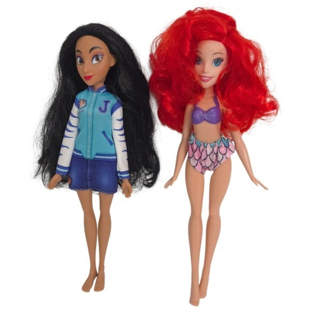 Disney Princess Ariel & Jasmine Comfy Squad Doll Lot Set- Little Mermaid Aladdin